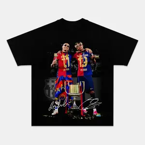 Raphinha & Lamine Yamal Graphic Tee, Unisex  Shirt, Using 100% Cotton, Gift For Fans 4.29/Gift/Sizes up to 5XL/Customizable/Trendy/Available in various colors