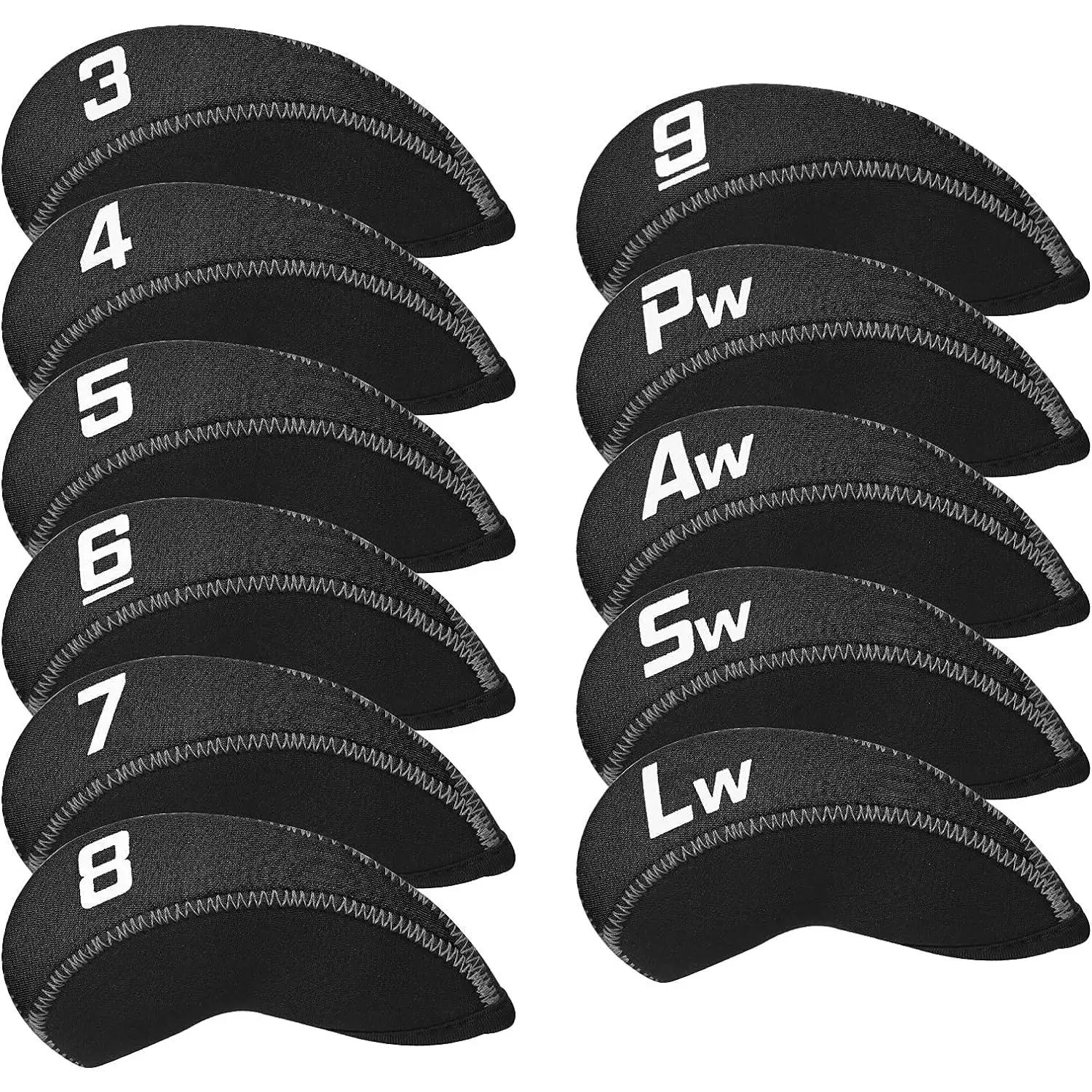 Golf 11count/Set Neoprene Iron Headcover Set with Large No. for All Brands Callaway,Ping,Taylormade,Cobra Etc.