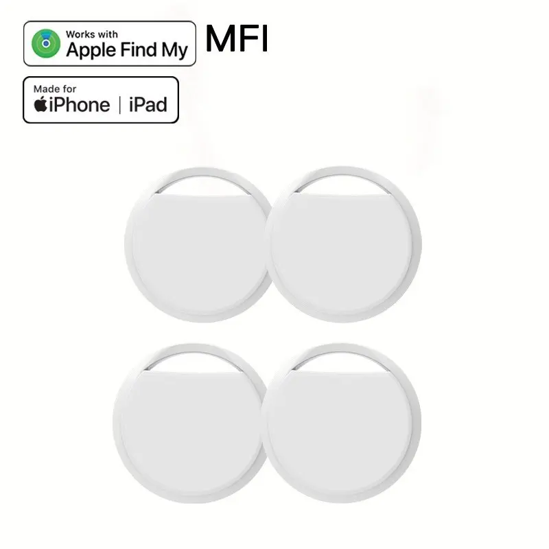 4pcs Mini Tracker Smart Tags for iPhone Apple ”Find My” for Wallet, Keys, Luggage, Backpack, Pets, Cars etc. Bluetooth Item Finder, MFi Certification, Smart Tag