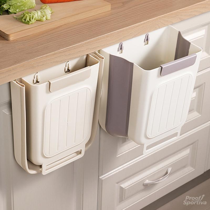 Space-saving Foldable Kitchen Trash Can 6L/11L Touchless Hanging Garbage Bucket Durable Commercial Grade Kitchen Accessory for Home Use