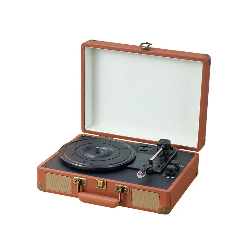 Vintage Portable Bluetooth Record Player, Handheld Vinyl Audio Player, Retro Old-Fashioned Music Player, Birthday Gift for Music Lovers