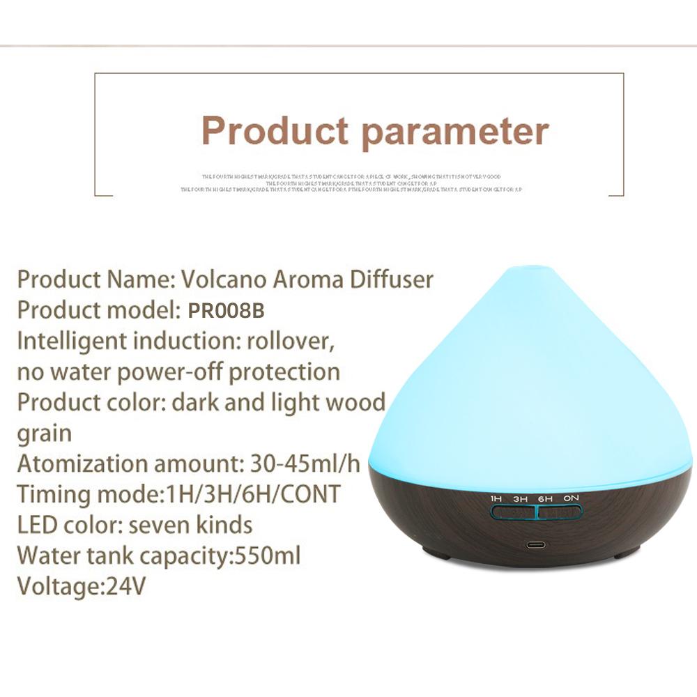 Aromatherapy Diffuser  Ultrasonic Humidifier, Remote Control, Colorful LED Mood Light, 6 Oils Included for Home & Office