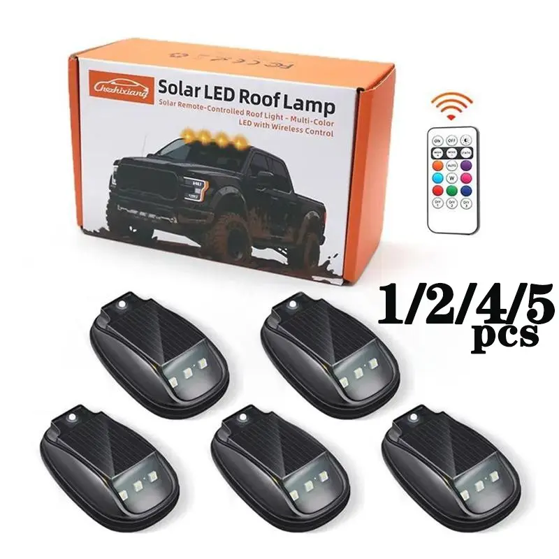 Solar Wireless No Drill Cab Lights for Truck Roof Solar-Powered Truck Cab Lights Auto Sensor Luces para Techo de Carro