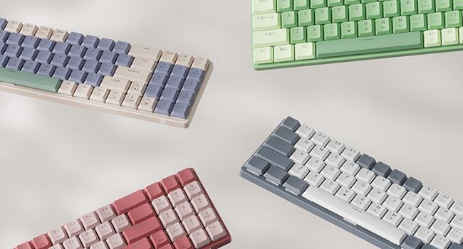 Redragon BS8772 Wireless Ergonomic Keyboard & Mouse Combo 75% 78 Keys 2.4Ghz Low-Profile Mechanical w/Rechargeable Battery 2400 DPI Blue Backlight