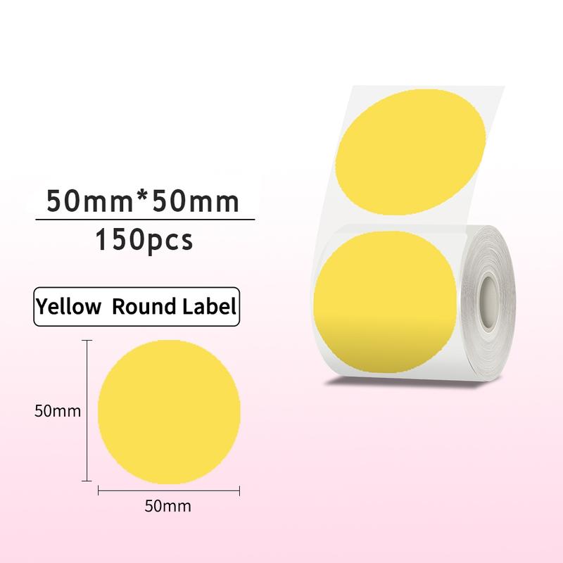 50x50mm Round Adhesive Labels, Direct Thermal Labels, 150 Roll for Phomemo M110 M200 M220 M120 M221, Durable Thermal Paper Stickers