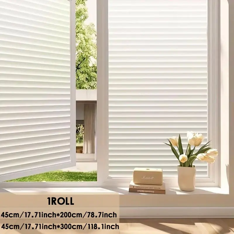 Blind Pattern Static Glass Sticker, UV-Resistant Privacy Film, Easy Installation, Light Blocking, Home & Office Decor