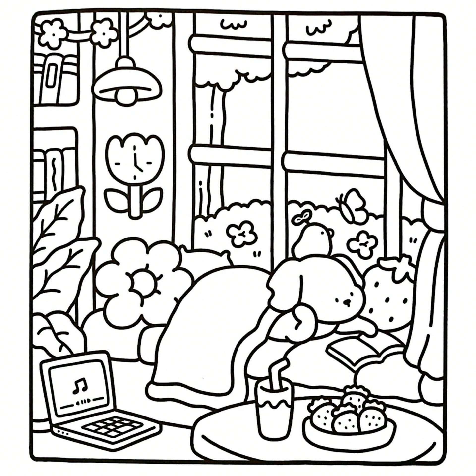 1pc COZY CUTIES coloring book For Adults And Kids,Simple And Big Designs For Relaxat colouring books,Toys suitable for boys and girls, zero foundation drawing to relieve stress coloring book，Christmas gift，Halloween Gift，Back to school gifts