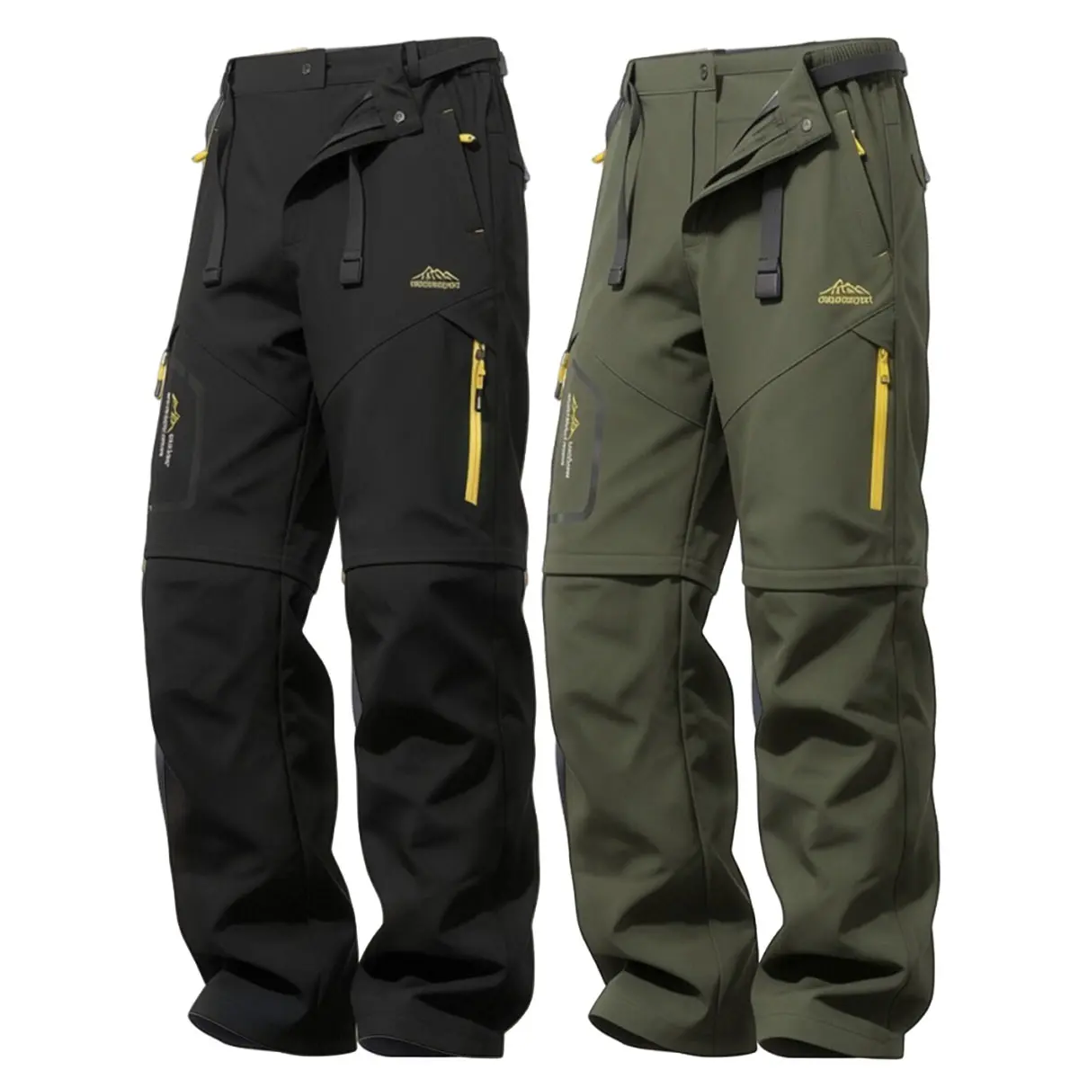 Men's 2-in-1 Convertible Hiking Pants, High-Stretch Breathable Zip-Off Cargo Trousers with Belt for Camping and Travel, wardrobe winter, tiktok shop, fall shopping