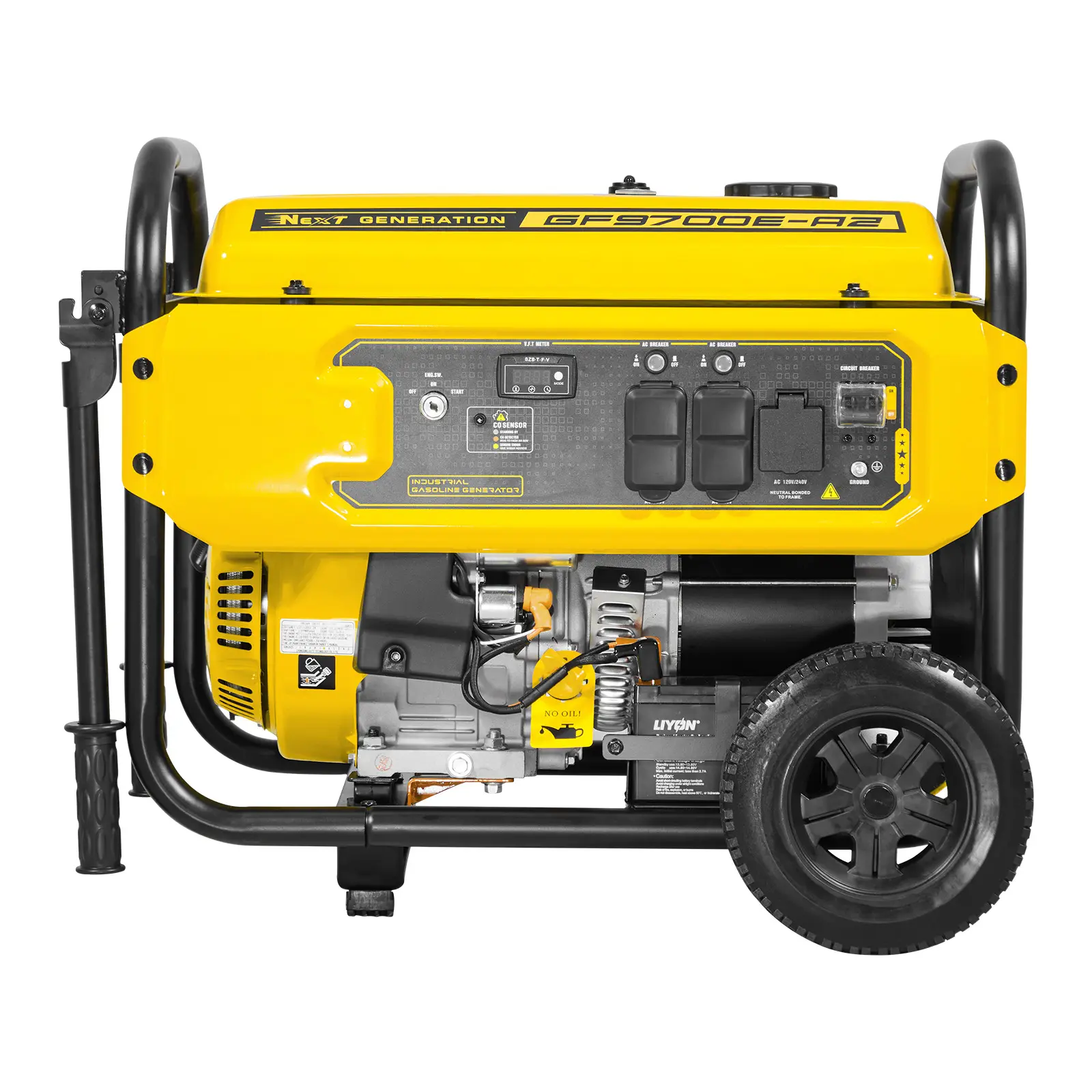 Portable Generator, 9625W Peak Watt Home Generator, Backup Generators for Home with Foldable Handle, Electric Start, Gas Powered, CO Sensor, RV & Emergency Ready 30A & 20A Outlets, AVR