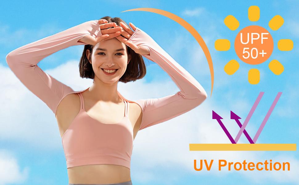 Cooling Shawl Arm Sleeves with Finger Holes for Women Anti-UV Protection, Sun Protection Cooler Shrug for Golf