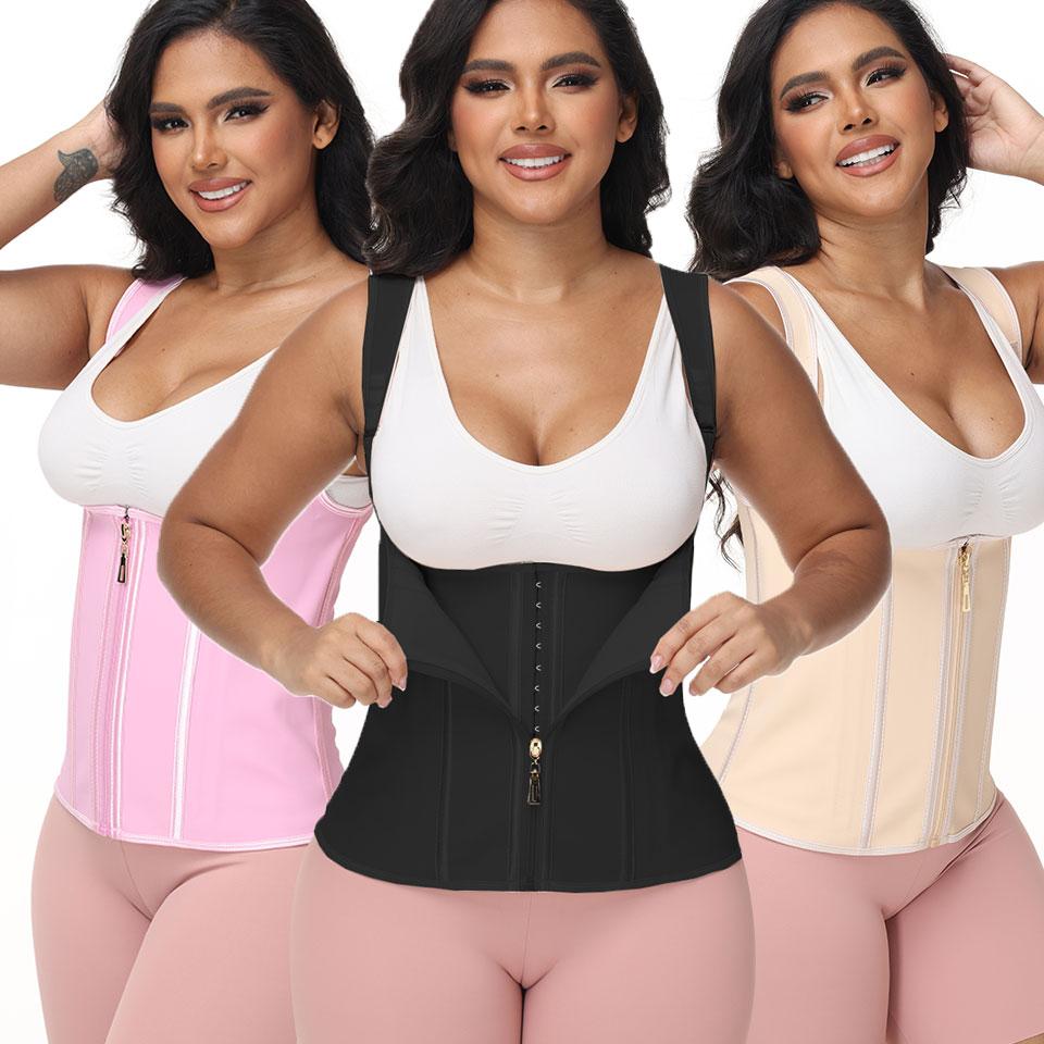 Women Waist Trainer Steel Bones Tummy Control Shapewear Premium Belly Control Body Shaper Tank Top Adjustable Shoulder Straps Vest Brazilian Faja