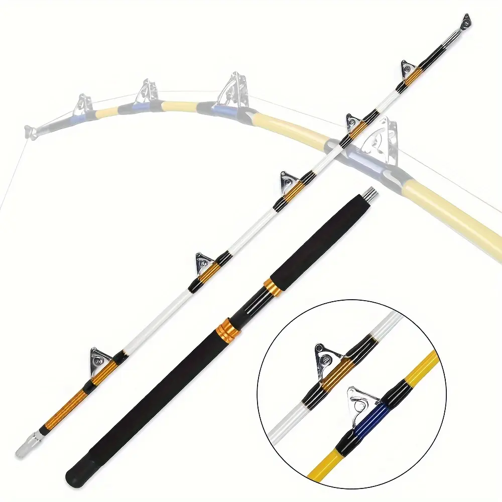 2 Sections Trolling Rod Saltwater Slowing Jigging Offshore Fishing Rod Boat Fishing Pole 70.8inches/180cm 100-200lb
