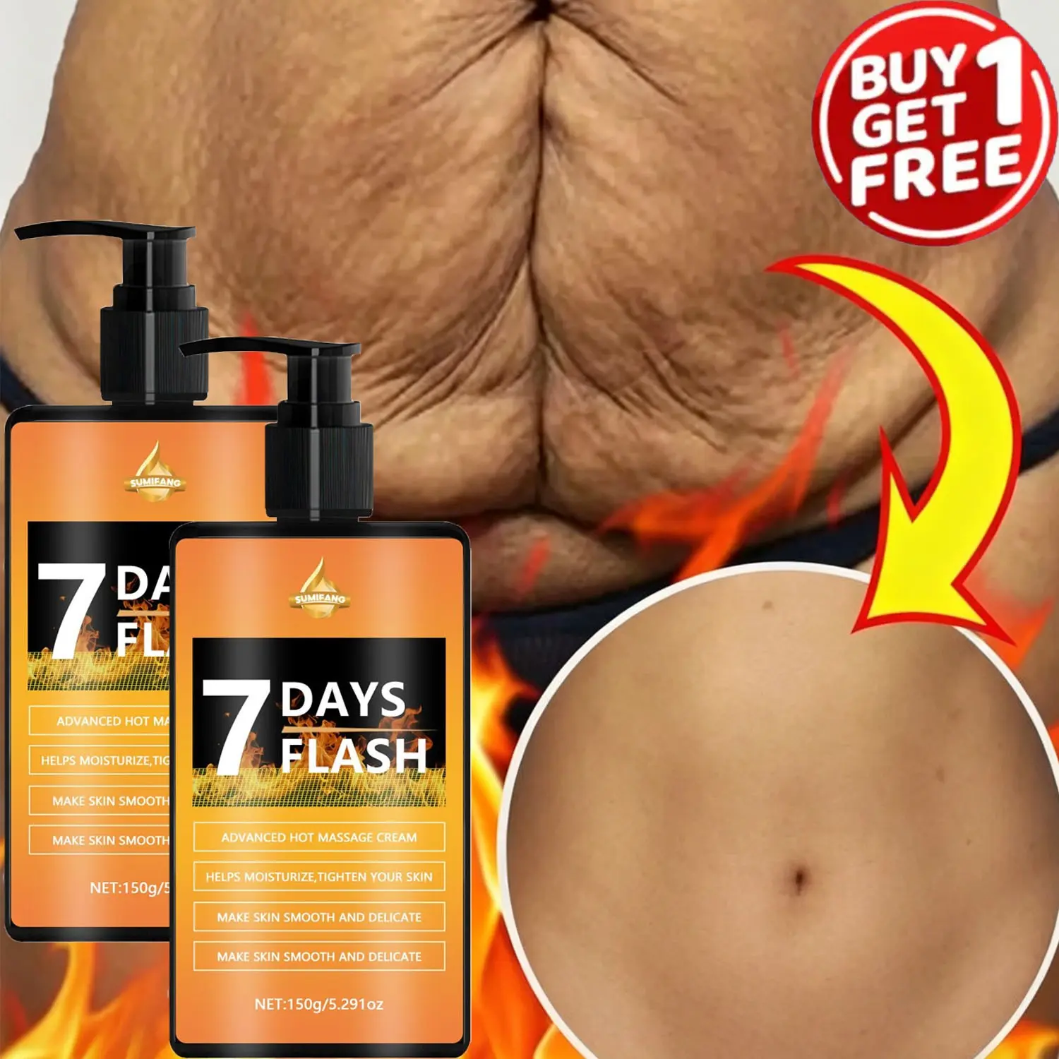 Caffeine/capsaicin extract - suitable for private areas - Abdominal and leg massage cream, Firming Belly Cream, Skin Tightening Cream, Body Contouring Cream, Tighten Lift Firming, for both men and women - sensitive skin -150g*2
