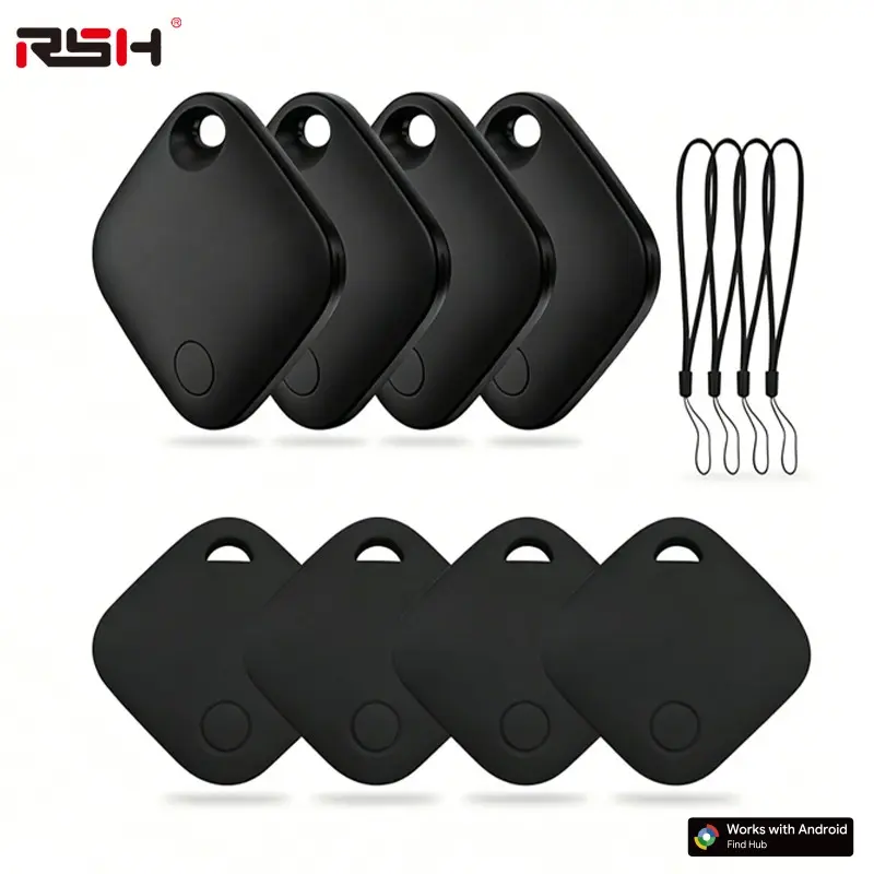 4 Piece Smart Tracker Set, Portable Bluetooth-compatible Locator, Global Precision Tracking, Android Compatible, Anti-Lost Alarm, Replaceable Battery, 80db Sound Alert