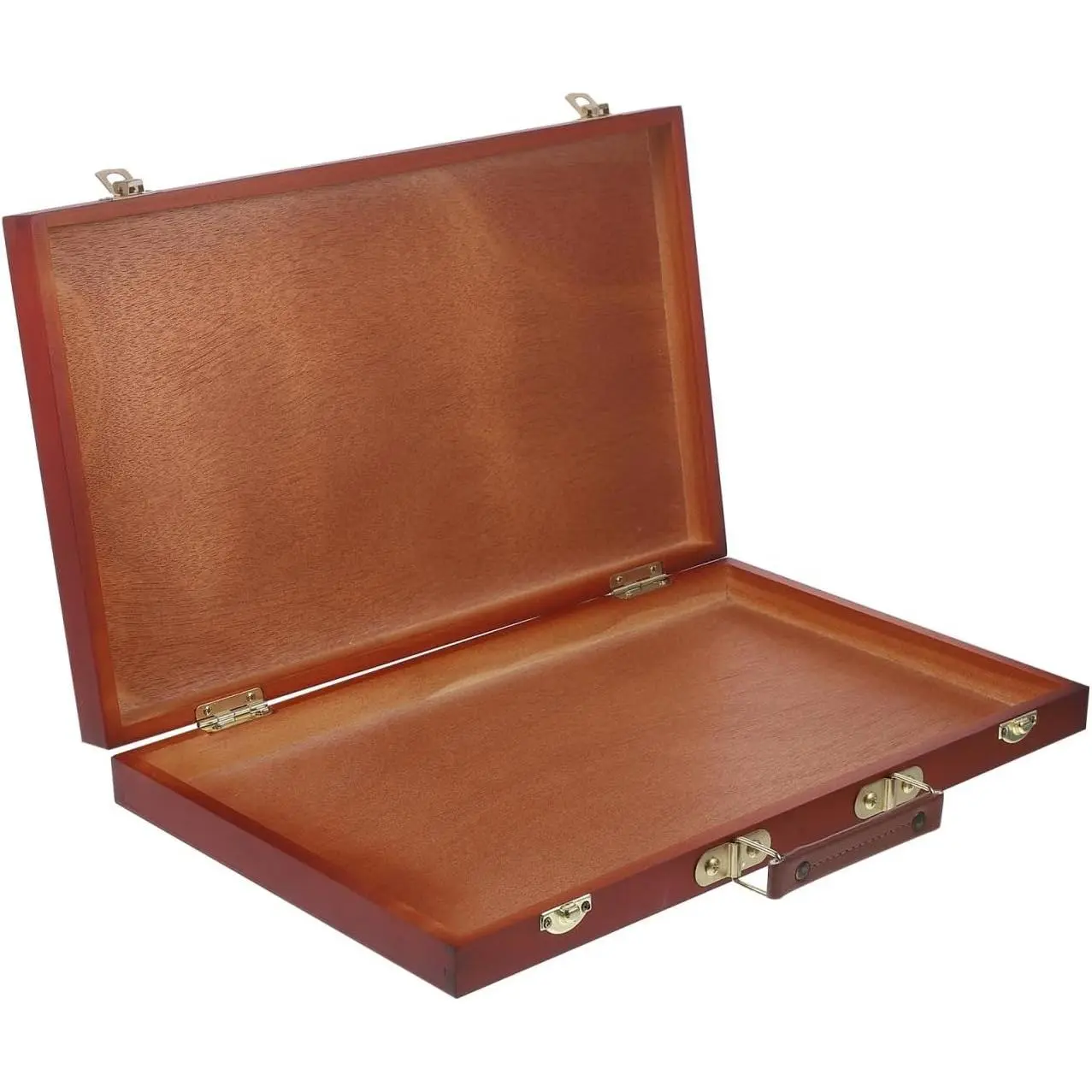 Wooden Handheld Painting Box 14.56x9.05x1.77 Inches – Compact Portable Art Supply Storage for Outdoor Sketching, Oil Pastel Organization, and Desk Use – for Artists, Students, Crafters