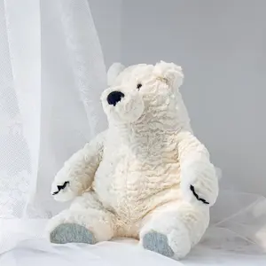 Gifts for Women - Large White Plush Teddy Bear Stuffed Animal with Expressive Eyes & Black Nose - Soft Polyester Fiber Furry Cuddly, Fluffy Ears & Paws - Cozy Couch for Bed, Birthday & Christmas, Home Decorations, Christmas Decor