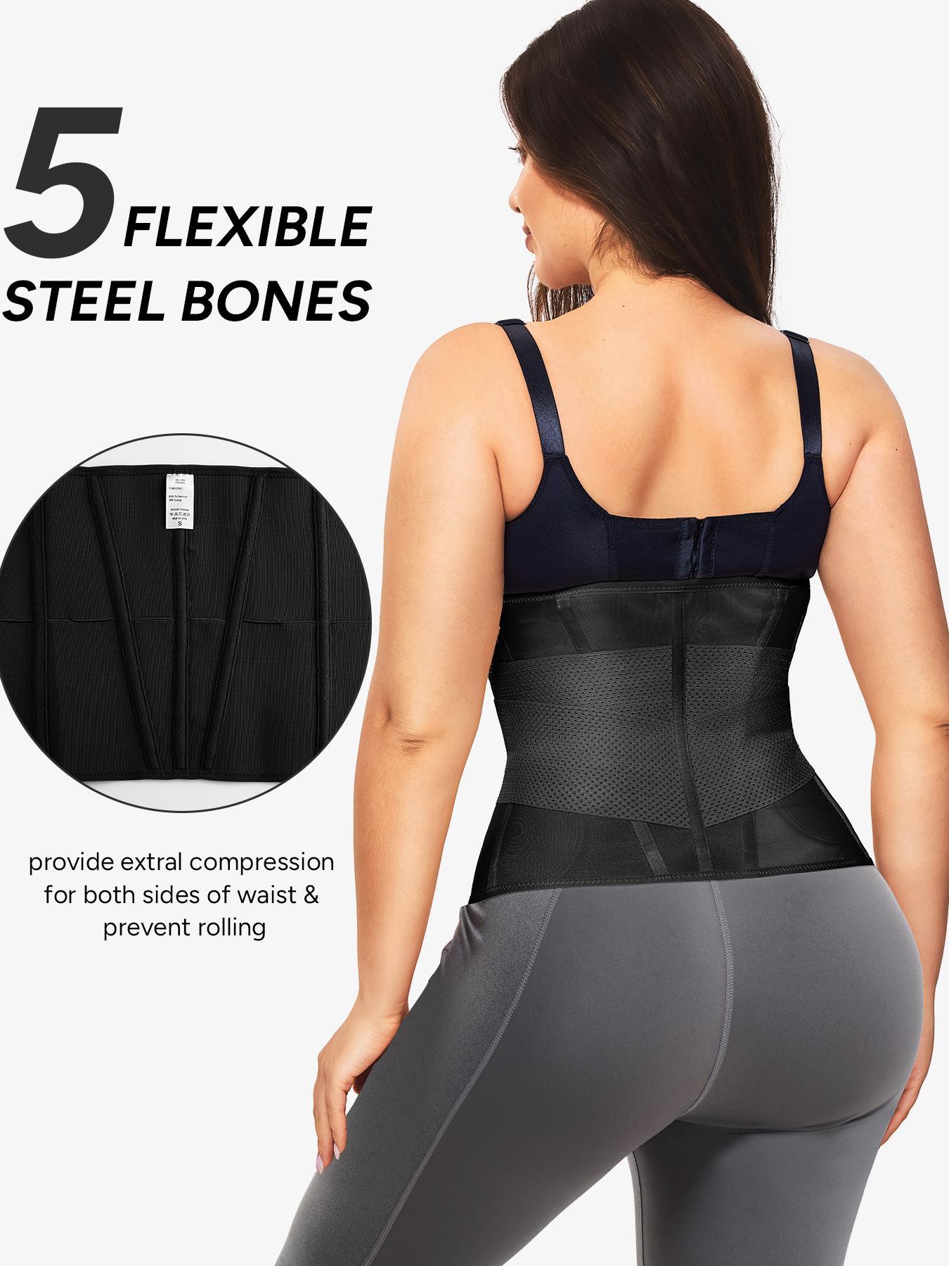 Women's Solid Color Double-layer Velcro Closure Latex Waist Trainer, High Stretch Waist Cincher, Tummy Control Shaper, Waist Trainer for Women, Shapewear