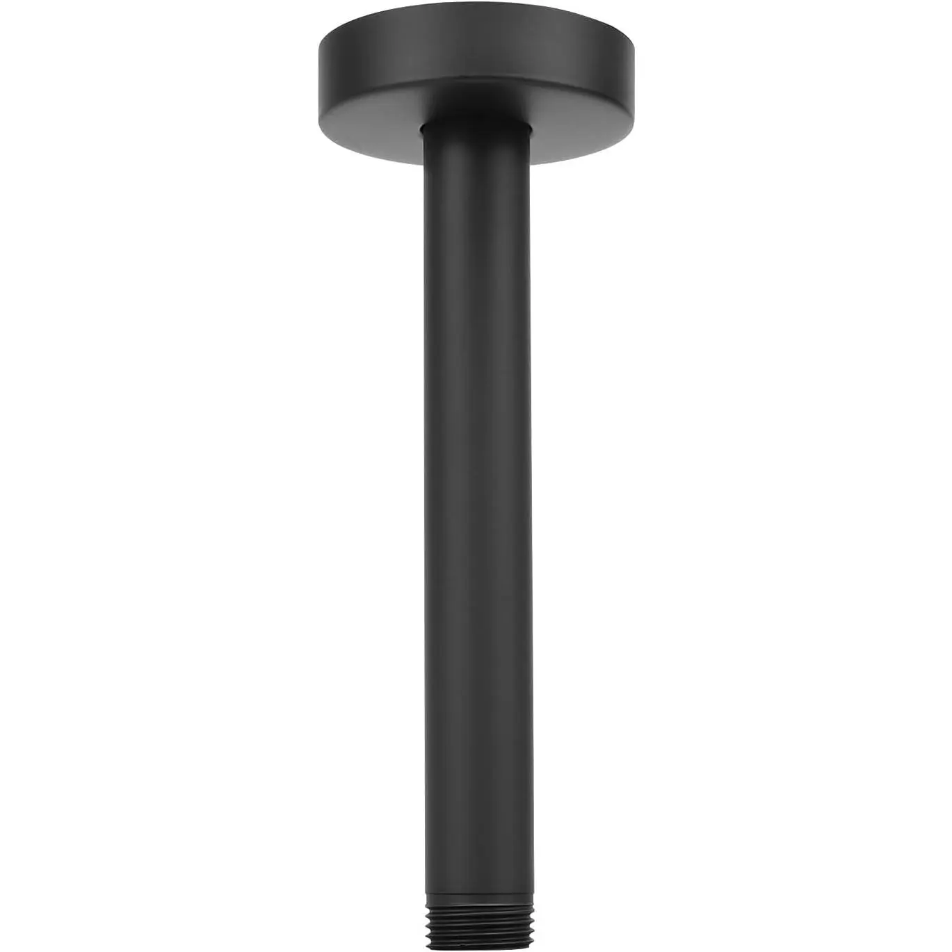 Ceiling Mounted Shower Arm, Rain Extension Arm With Flange and Teflon Tape, Stainless Steel Ceiling Mount Extender for Fixed Shower  (6 Inch, Matte Black)