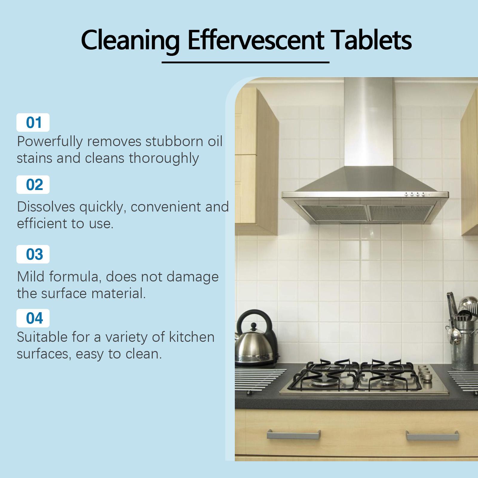 Kitchen grease cleaning tablets, multi-functional for household cleaning and removing grease and grime from kitchen stoves