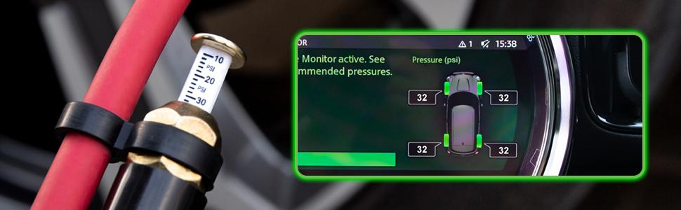 10-120 PSI Heavy Duty Tire Pressure Gauge with Inflator Air Chuck with Pressure Gauge with 4 Way Tool and Valve Cores Air Compressor Attachments Tire Inflator Nozzle for Car Automotive Truck