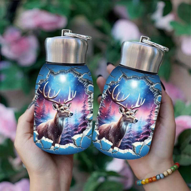 1pc 10.5oz Stainless Steel Tumbler - Leak-Proof, Insulated, Reusable, Hand Wash Only, Chic & Practical, **Enchanted Stag Breakthrough Art Design**, Ideal for Office, Camping or Holidays, Perfect Holiday Gift Item, Durable Drinkware