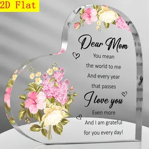 2D Exquisite Heart Shape Acrylic Decorative Plaque with Heartfelt Message  Grateful Gift, Mom Birthday Gift, Mothers Day Gift From Daughter Or Son, Perfect Gift for Thanksgiving Anniversary