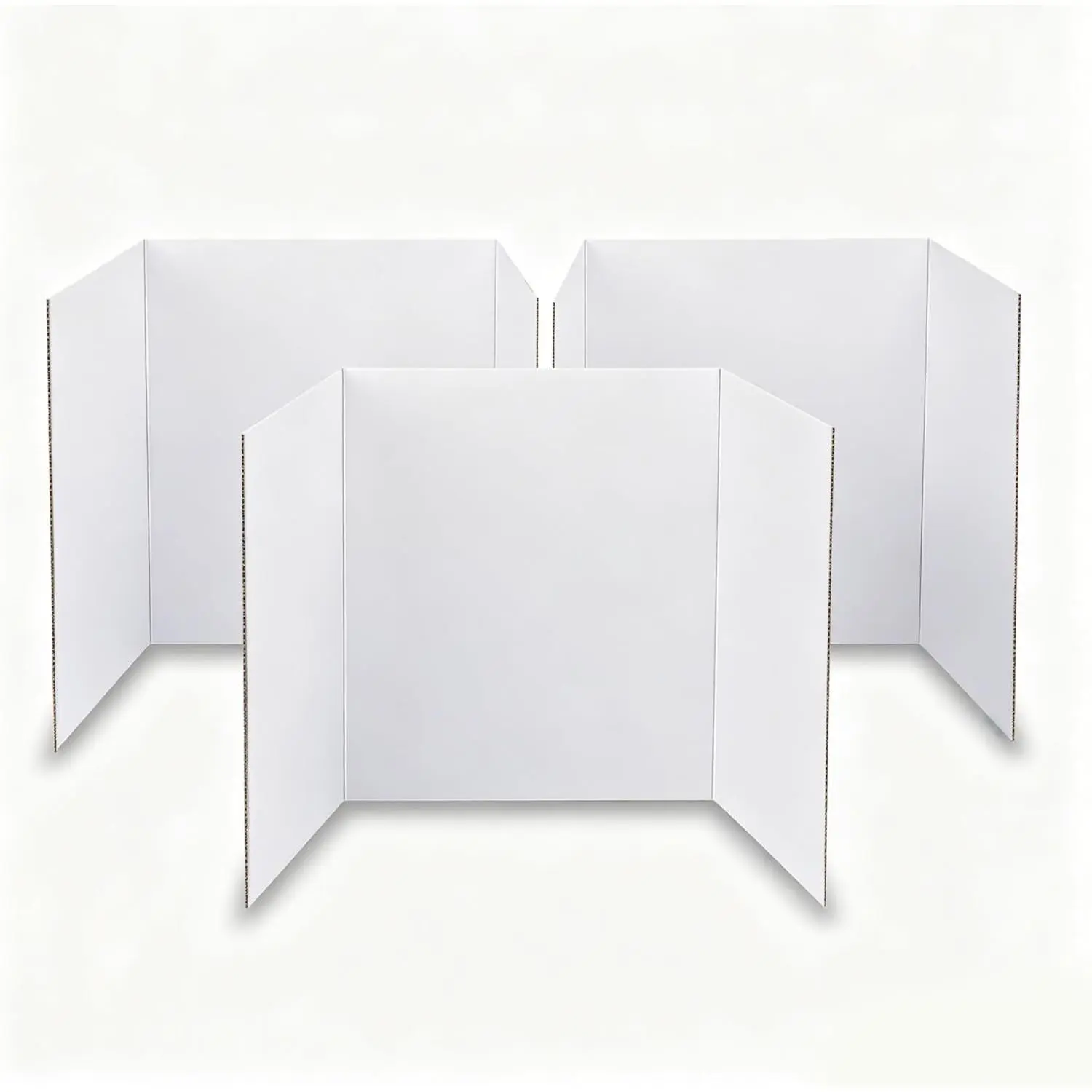 6 Pack 16" x 24",Trifold Poster Board, Foldable for transport,White Corrugated Project Boards for Science Fairs, Event Displays, and Business Presentations,School Projects