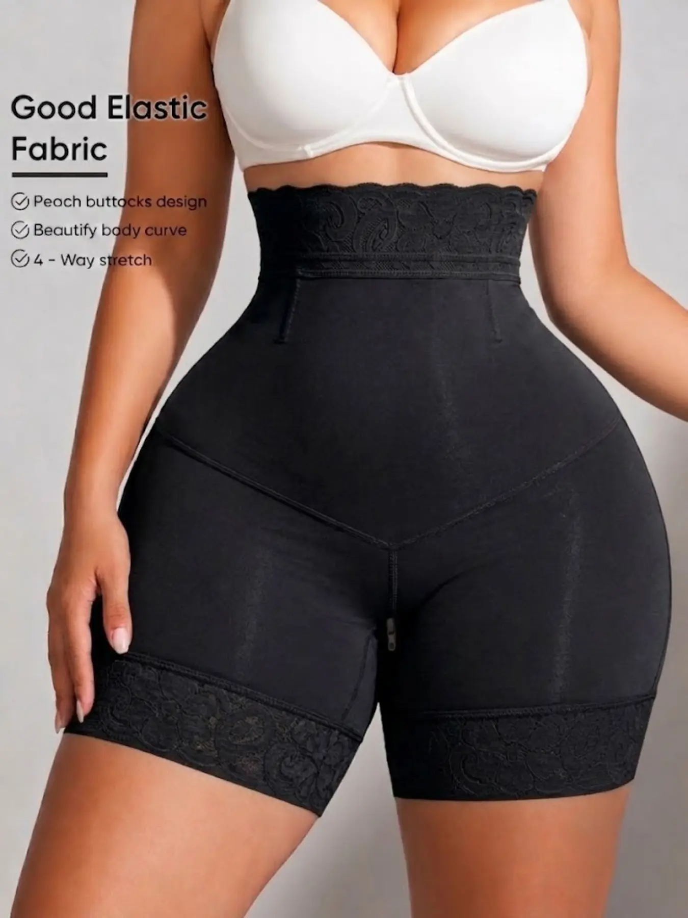 Women's Basic, Solid Color Butt Lifter and Tummy Control Shapewear Shorts, Fajas, High Waist Compression Body Shaper Briefs, Sexy Shaping Panty, Colombian Shapewear, High Elasticity Breathable Bottoms, Suitable for Running & Yoga