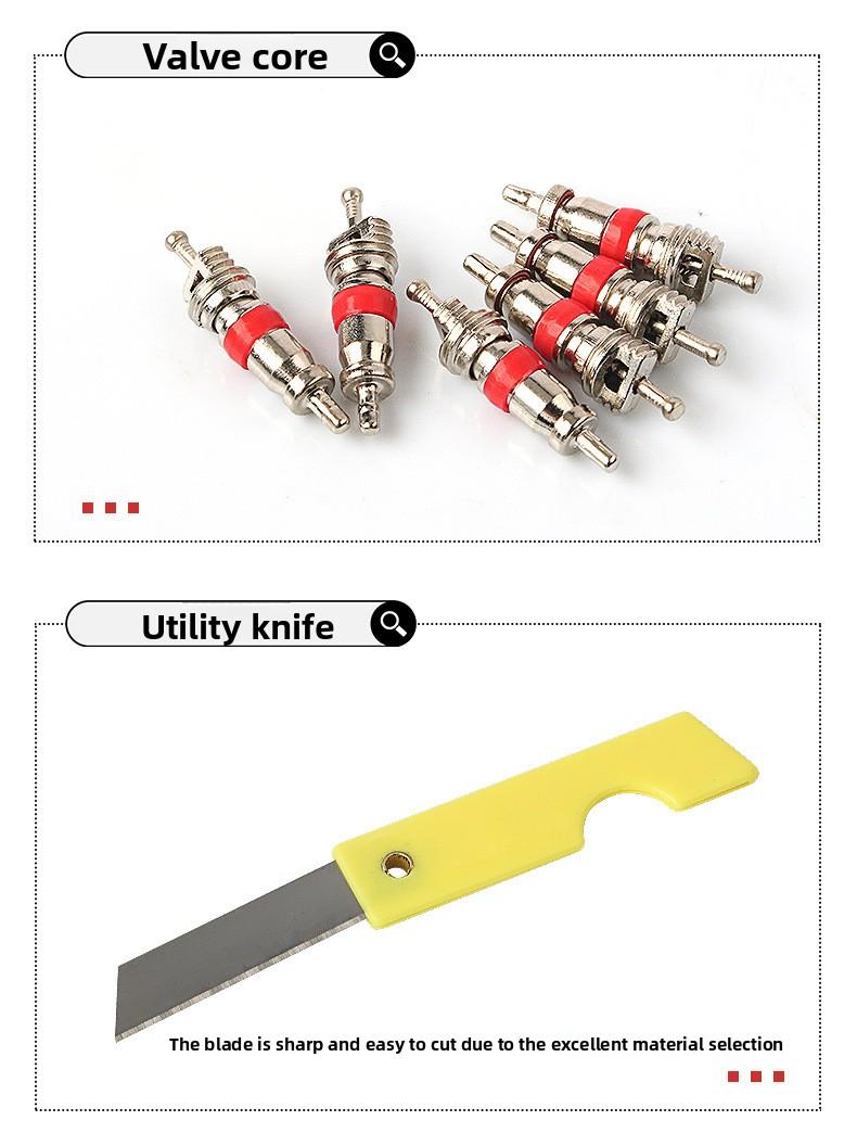 Emergency Tire Repair Kit - Portable Car Flat Tire Puncture Fix Tool Set for Roadside Rescue