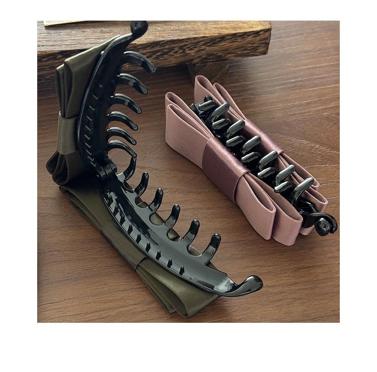 Coquette Aesthetic Macaron Bow Banana Clip | Adorable Pastel Ribbon Hair Clip for Elegant Ponytails | Sweet Summer Hair Accessory