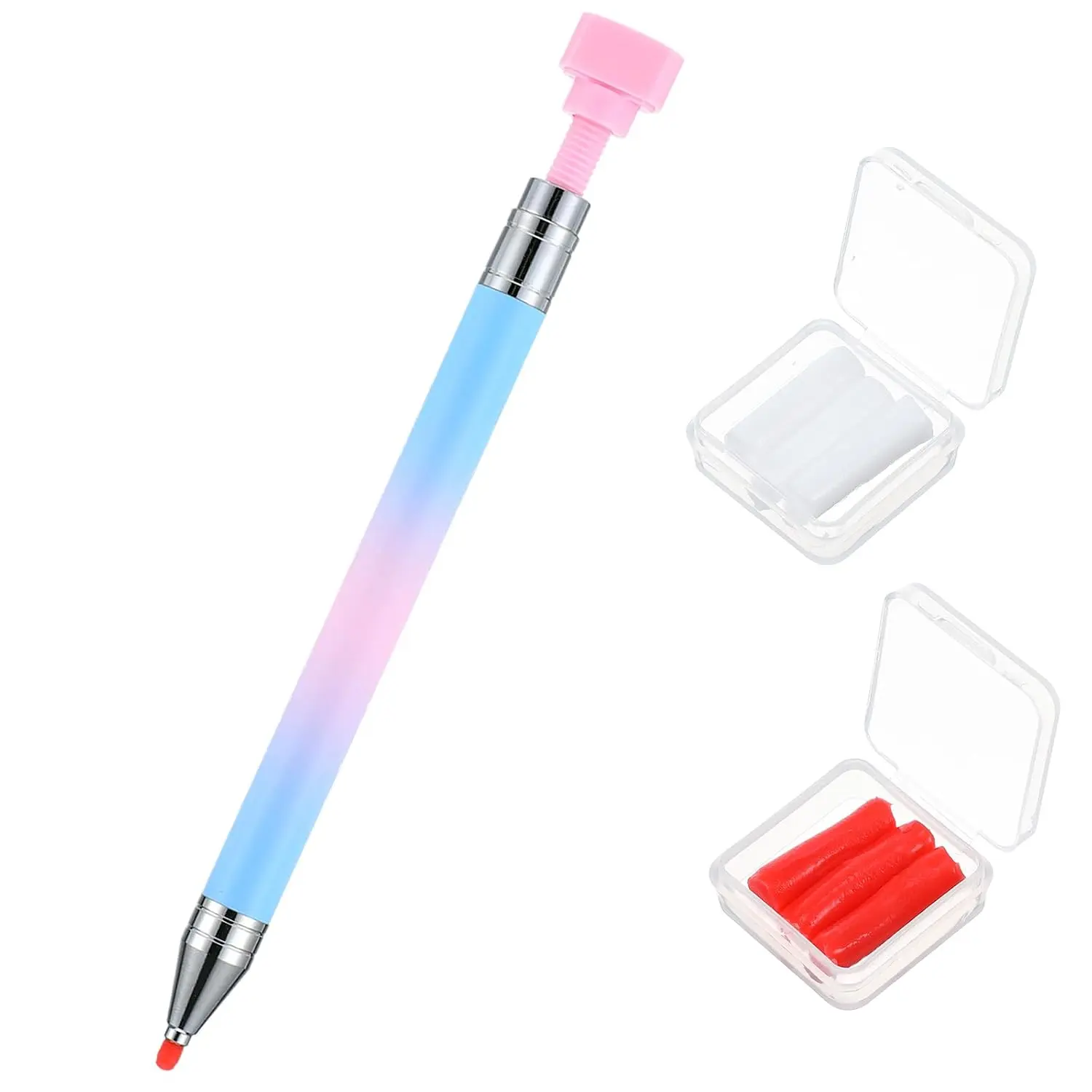 Rhinestone  Pens,  Art Drill Pen with 2 Additional Wax Refills, Refillable Wax Pen Rhinestone Pickup Tool for Nails    Art