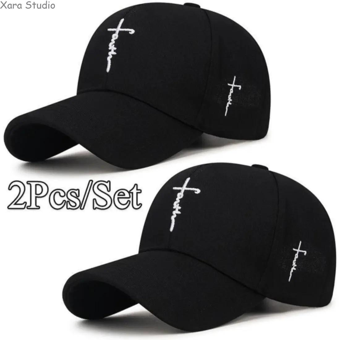 2-Pack Black & White Baseball Caps for Men & Women – Adjustable Embroidered Dad Hats, Lightweight & Breathable Cotton Caps for Streetwear, Sports, Travel & Everyday Wear