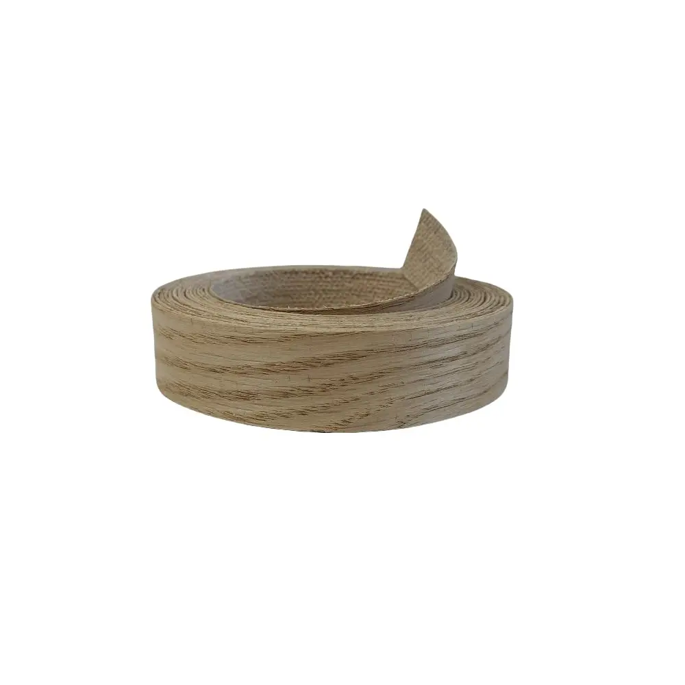 Real White Oak  Veneer  Banding Tape,Preglued Iron  Edging Band Roll with Self Hot Melt Adhesive,Prefinished Flexible Edgebanding Strip for Laminate Furniture Cabinet Repair