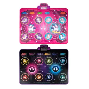Upgraded Electronic Dance Mats, Dance Pad with Single&Double Players Mode, Dancing Music Playmat with LED Light, Challenge Game as Christmas Birthday Gift for Kids Girls Boys