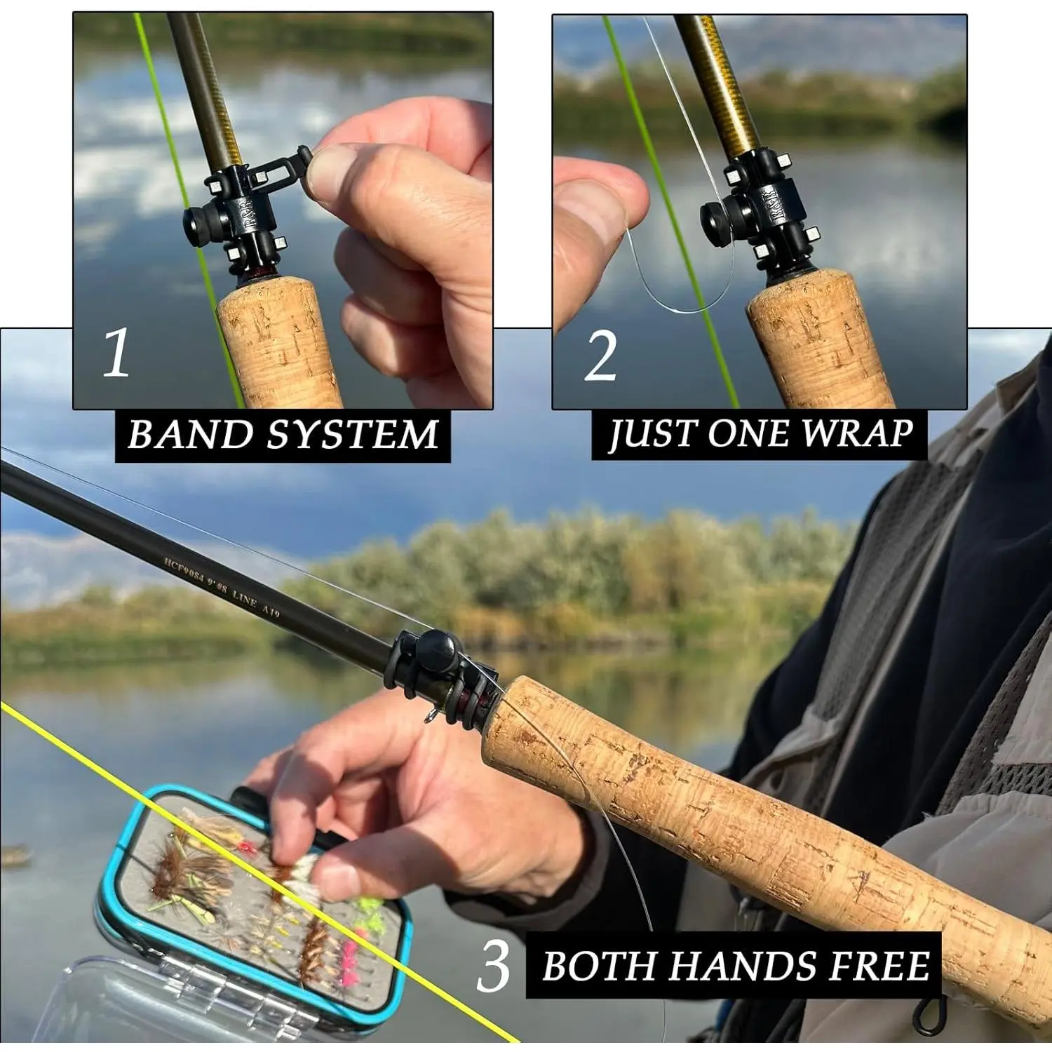 Fishing Line Holder | Holds Line While Tying Hooks & Lures | Moving Locations | Stow | Tippet Holder Prevents Line from Falling Back Down Guides