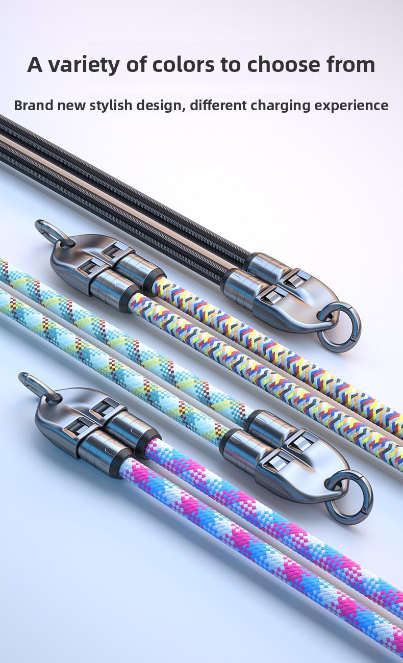 New 2-in-1 phone lanyard data cable PD240W super fast charging suitable for mobile phones and computers