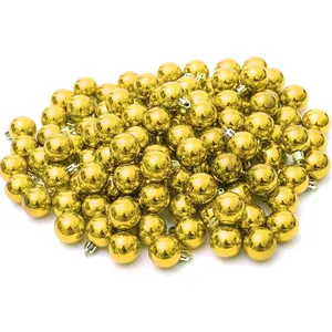 144pcs 1.18-Inch Gold Small Christmas Tree Ball Ornaments for Xmas Holiday Wedding Party Decoration