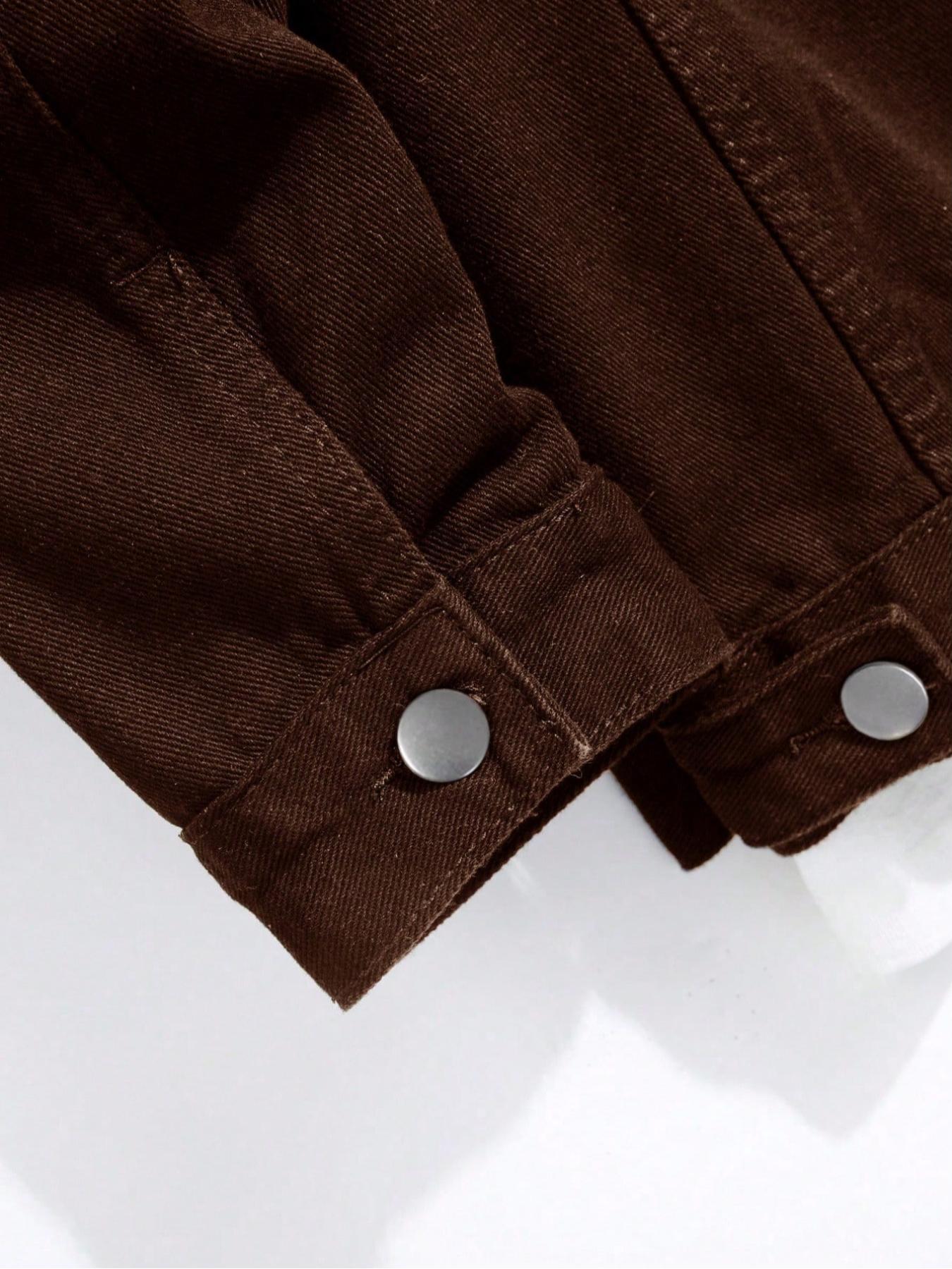 Men's Solid Color Button Front Jacket, Casual Fashion Comfy Long Sleeve Outerwear for Daily Outdoor Wear, Men Clothing for Spring Fall, Coats