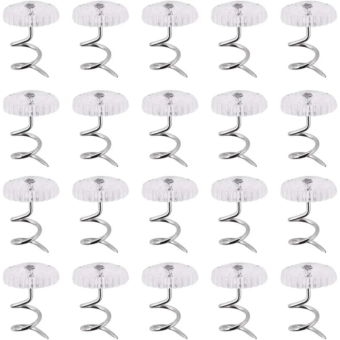 20 count Bed Skirt Pins Clear Heads Twist Pins for Upholstery, Slipcovers and Bedskirts, Bedskirt Pins (20PCS)