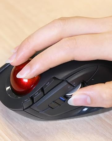 Trackball Mouse, 2.4GHz Wireless, Finger Control, 8-Button Function, Smooth Tracking, Ergonomic Design, Optical Gaming Sensor, For Windows11 and macOS
