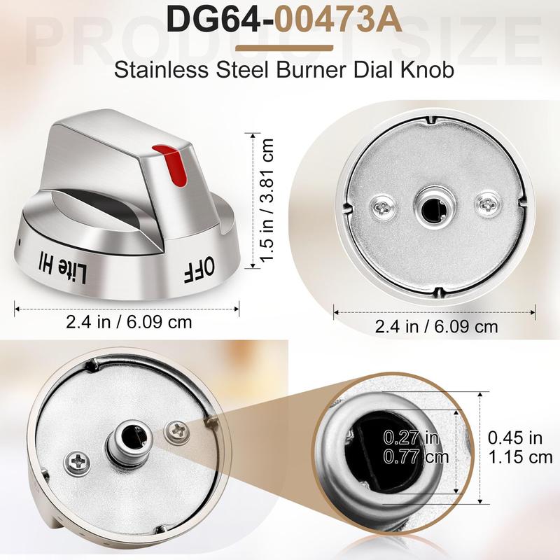 Upgraded Gas Stove Knob Compatible with Stainless Steel, Replacement Part for Kitchen Equipment, Durable Design, Easy Installation