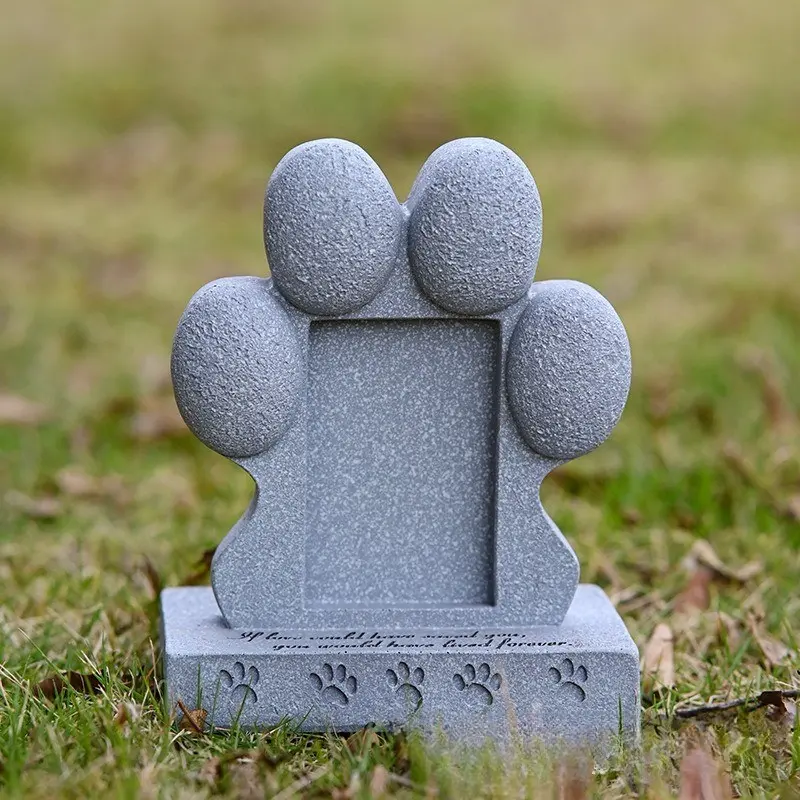 Creative Resin Pet Dog Memorial Stone, Realistic Animal Grave Marker, Outdoor Decorative Keepsake, Tribute Sculpture, Funeral Ornament