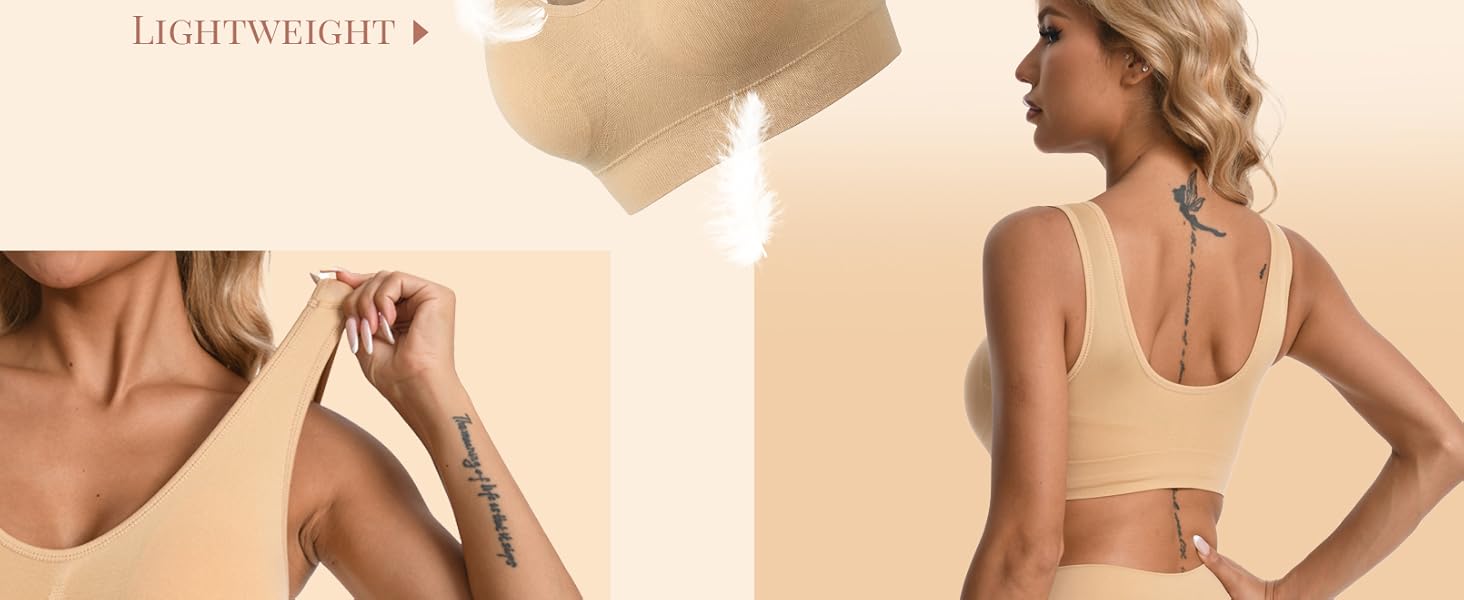 Women's 3 Pack Seamless Comfortable Sports Bra with Removable Pads