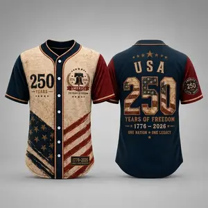 USA 250th Anniversary Baseball Jersey, 1776 to 2026 Shirt, 4th of July Patriotic Apparel, 250 Years of Freedom, Patriotic Gifts