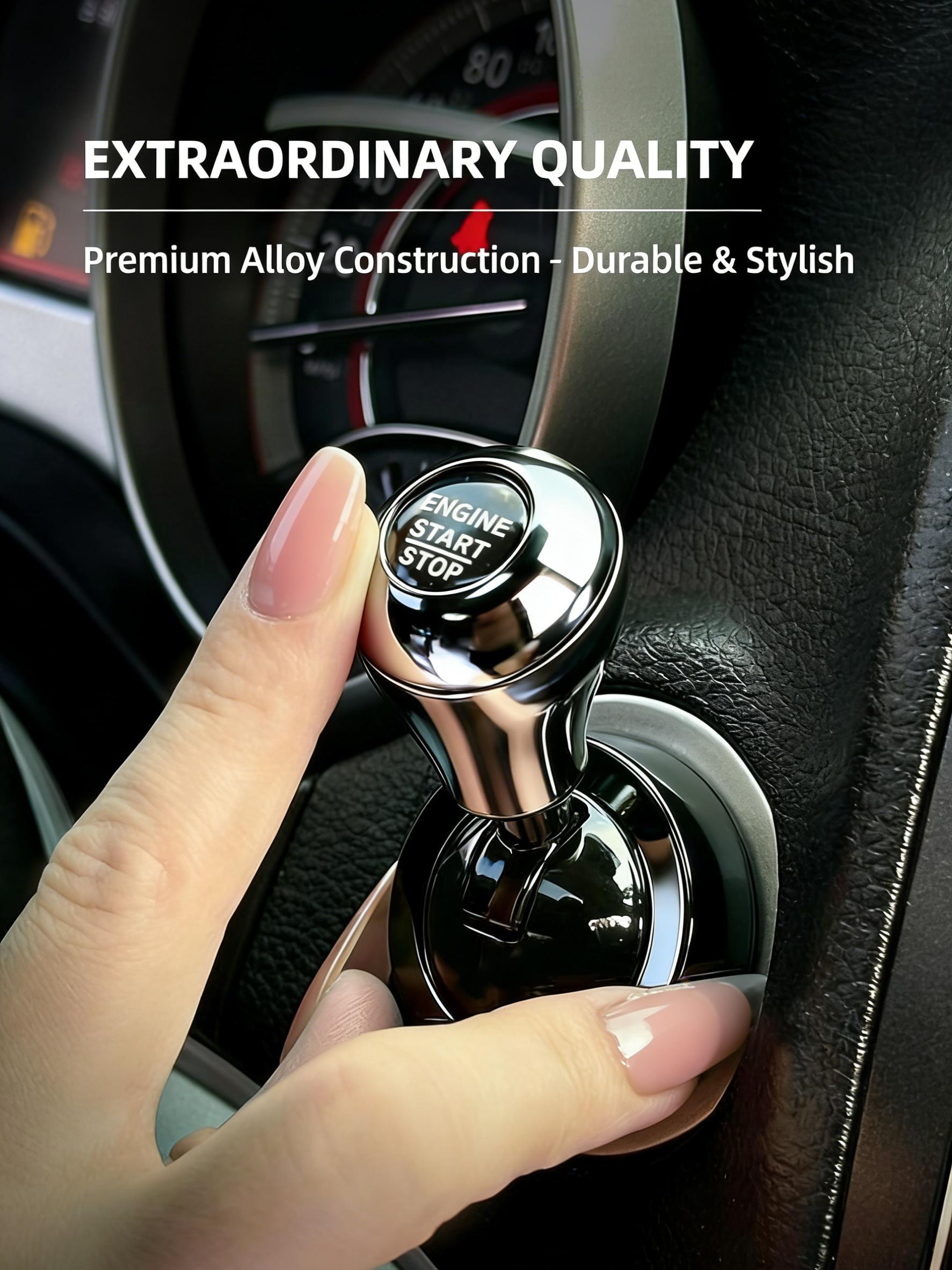 Universal Metal Push Button Car One Touch Start Button Cover Interchangeable Ignition Knob