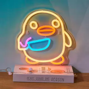 Penguin Shaped Neon Sign, USB Powered Neon Light, Decorative Neon Sign for Home Party Bedroom, Home Decor, Room Decor, Party Decor