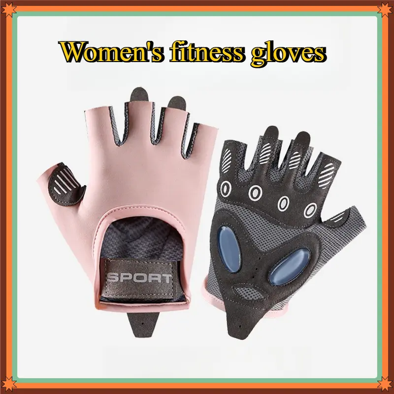 New Sports Gloves Half Finger For Women Girls Outdoor Cycling Gym Workout Fitness Breathable Mesh Gloves For Running Bike Driving Daily Wear Soft Thin Gifts Pink Grey Bike Gloves Gym Mittens