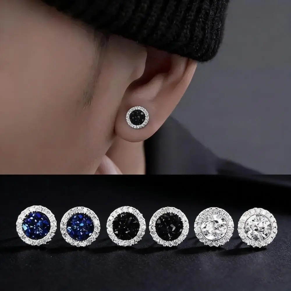 Unisex Crystal Magnetic Ear Cuffs: Punk Y2K Statement Clip-On Earrings, No Piercing Needed, Cool Aesthetic Gift for Him & Her