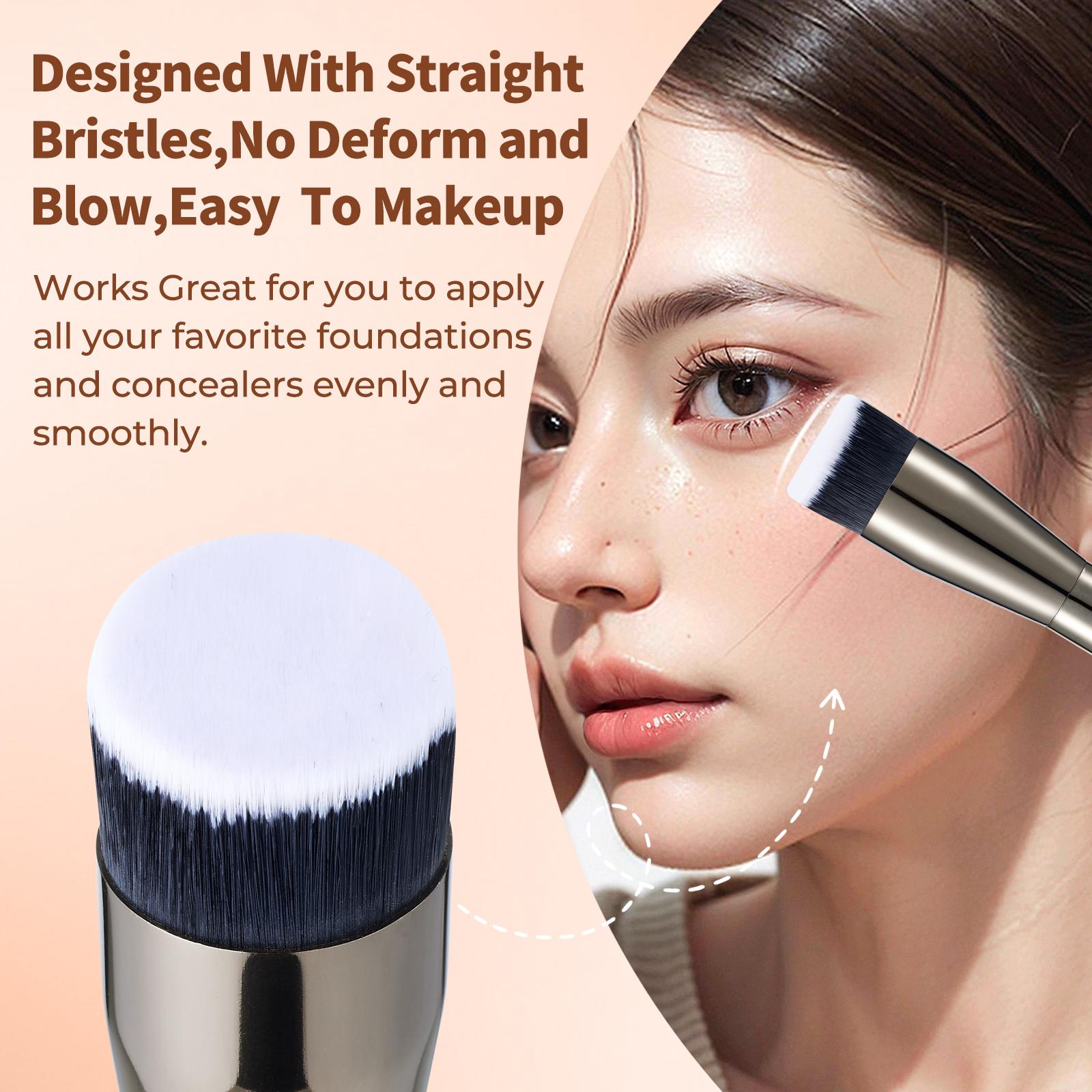 1Counts/Face Makeup Brush with Soft Bristles,Soft Makeup Brushes,Kabuki Brush,Eye Brushes,Professional Makeup Products for Women&Girls multifunctional cosmetic Gold Gray cute room stuff kabuki brushes stippling brush Angled Multi-Purpose Makeup Brush