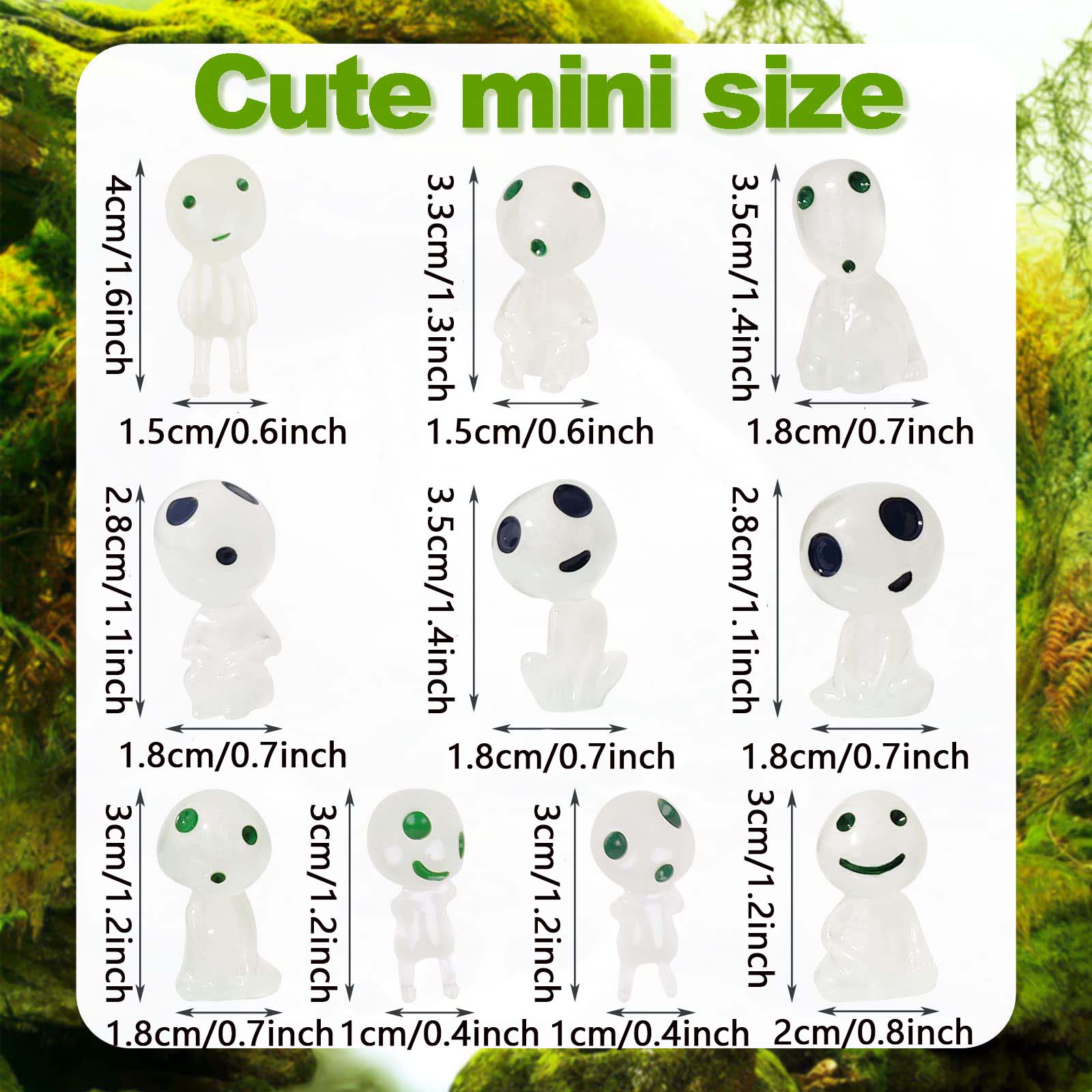 Glow in Dark Tree Elves Decorations, Miniature Fairy Luminous Ghosts for Garden, Aquarium, Dollhouse, Potted Plants, Christmas DIY Supplies, Resin Models